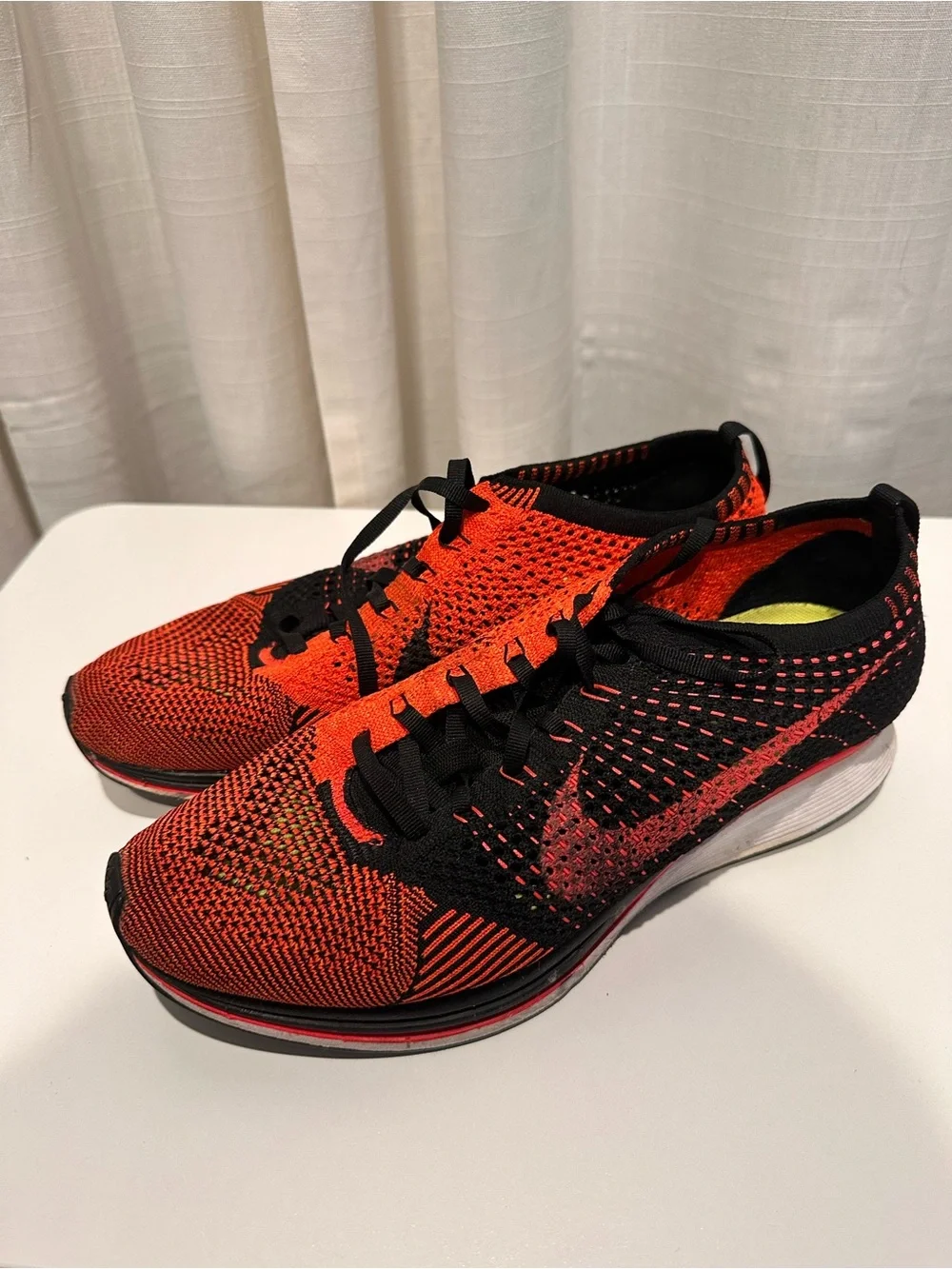Nike Flyknit Running Shoes - Orange & Black